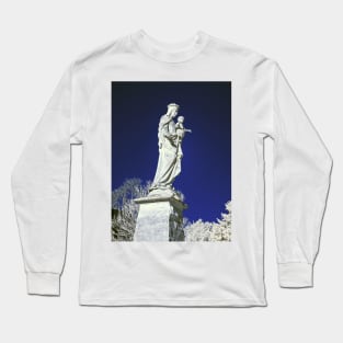 Infrared madonna and child statue Long Sleeve T-Shirt